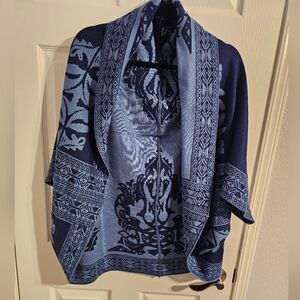 Elegant Navy and Light Blue Women's Poncho